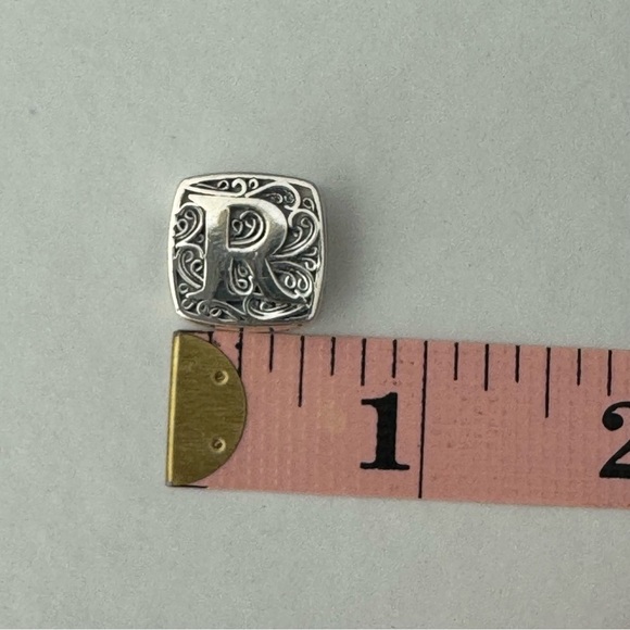 LORI BONN R Initial Sterling Silver Slide Charm For Bracelet “R is for Radiant” - Picture 7 of 10